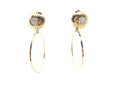 brass moonburst hoop earrings